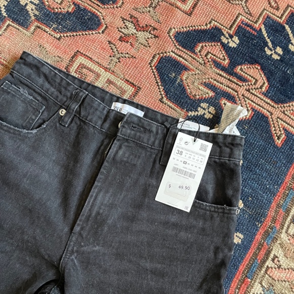 NWT Zara High-Rise Full Length Flare Pant Denim USA 6 - Picture 8 of 9